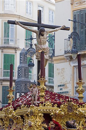 Semana Santa (Holy Week) celebrations, Malaga, Andalucia, Spain, Europe Foto de stock - Sin royalties Premium, Código: 6119-08269255