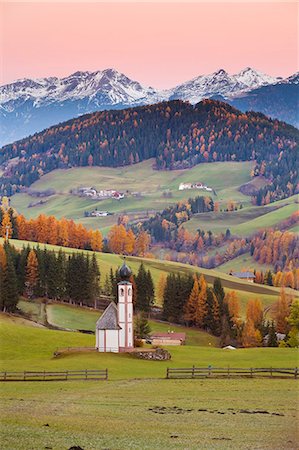 St. Johann Church, Geisler Gruppe, Dolomites, Trentino-Alto Adige, Italy, Europe Fotografie stock - Premium Royalty-Free, Codice: 6119-08269263