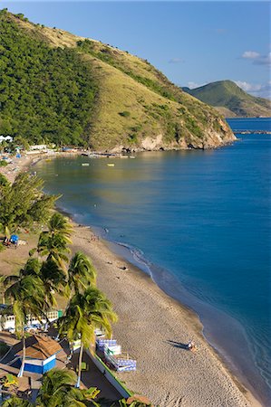 federation of st kitts and nevis - Elevated view over Frigate Bay Beach, Frigate Bay, St. Kitts, Leeward Islands, West Indies, Caribbean, Central America Stock Photo - Premium Royalty-Free, Code: 6119-08269278
