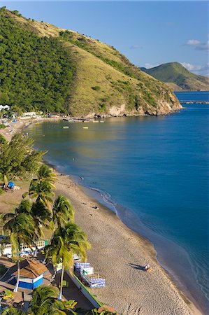 simsearch:6119-07452062,k - Elevated view over Frigate Bay Beach, Frigate Bay, St. Kitts, Leeward Islands, West Indies, Caribbean, Central America Photographie de stock - Premium Libres de Droits, Code: 6119-08269278