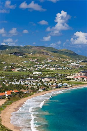 fédération de saint-kitts-et-nevis - Elevated view over Frigate Bay and Frigate Beach North, St. Kitts, Leeward Islands, West Indies, Caribbean, Central America Photographie de stock - Premium Libres de Droits, Code: 6119-08269280