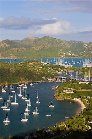 simsearch:6119-09161727,k - Elevated view of English Harbour from Shirley Heights looking towards Nelson's Dockyard, Antigua, Leeward Islands, West Indies, Caribbean, Central America Photographie de stock - Premium Libres de Droits, Code: 6119-08269293