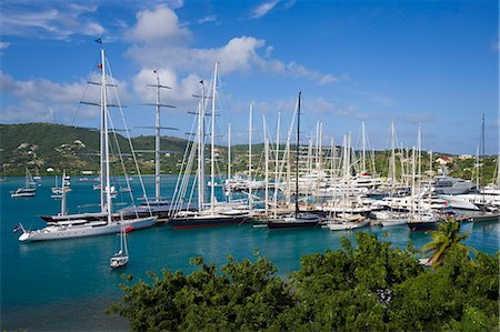 Yachts moored in English Harbour, Nelson's Dockyard, Antigua, Leeward Islands, West Indies, Caribbean, Central America Stock Photo - Premium Royalty-Free, Code: 6119-08269294
