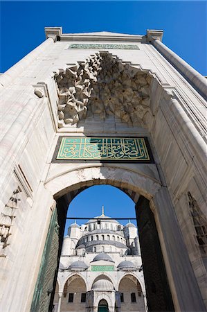 simsearch:832-08007526,k - The Blue Mosque (Sultan Ahmet) in Sultanahmet, Istanbul, Turkey, Europe Foto de stock - Sin royalties Premium, Código: 6119-08269366