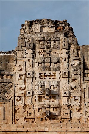 Closeup view of the Nunnery Quadrangle, Uxmal, UNESCO World Heritage Site, Yucatan, Mexico, North America Foto de stock - Sin royalties Premium, Código: 6119-08269457