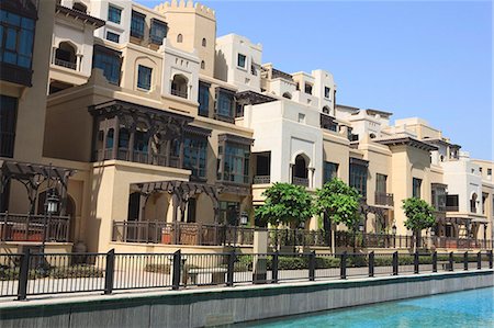 simsearch:6119-08269842,k - New Moorish style apartment buildings, Downtown Burj Dubai, Dubai, United Arab Emirates, Middle East Stock Photo - Premium Royalty-Free, Code: 6119-08269472