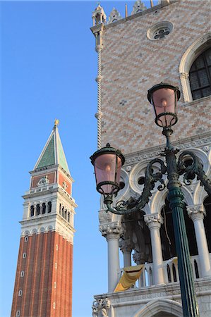 Doges Palace and Campanile, St. Mark's Square, Venice, UNESCO World Heritage Site, Veneto, Italy, Europe Foto de stock - Sin royalties Premium, Código: 6119-08269499