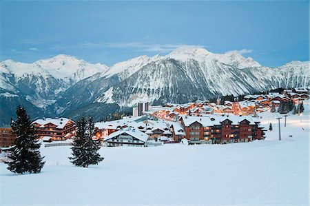 Courchevel 1850 ski resort in the Three Valleys (Les Trois Vallees), Savoie, French Alps, France, Europe Stock Photo - Premium Royalty-Free, Code: 6119-08269412