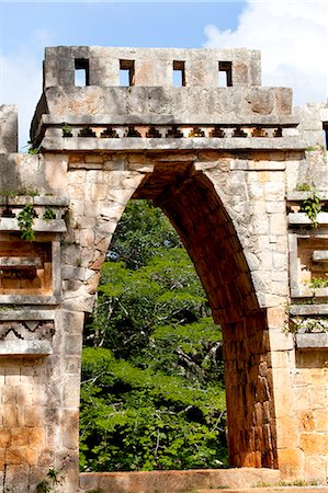 simsearch:6119-08269424,k - Gateway Arch, Mayan ruins, Labna, Yucatan, Mexico, North America Foto de stock - Sin royalties Premium, Código: 6119-08269439