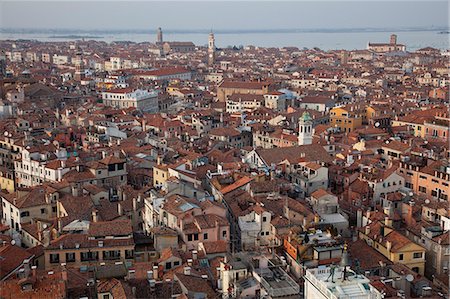 Venice rooftops seen from St. Mark's bell tower, Venice, UNESCO World Heritage Site, Veneto, Italy, Europe Stock Photo - Premium Royalty-Free, Code: 6119-08269779