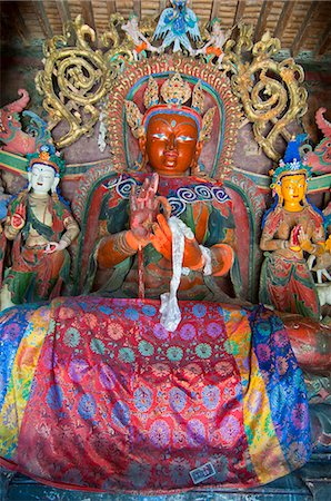 simsearch:6119-08268579,k - Buddha inside the Kumbum, literally one hundred thousand images, of the Palcho Monastery, the largest chorten in Tibet, Gyantse, Tibet, China, Asia Foto de stock - Sin royalties Premium, Código: 6119-08269707