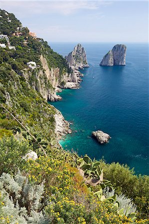 simsearch:6119-08269962,k - View of Faraglioni Rocks from Gardens of Augustus on Isle of Capri, Bay of Naples, Campania, Italy, Europe Foto de stock - Sin royalties Premium, Código: 6119-08269909