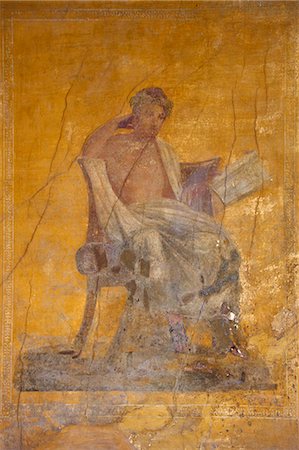 poète (homme et femme) - Fresco of the poet Menander, House of the Menander, Pompeii, UNESCO World Heritage Site, Campania, Italy, Europe Photographie de stock - Premium Libres de Droits, Code: 6119-08269911