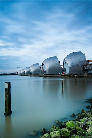 Thames Barrier on the River Thames, London, England, United Kingdom, Europe Stock Photo - Premium Royalty-Free, Code: 6119-08278629