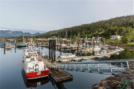 Queen Charlotte City Harbor, Bearskin Bay, Haida Gwaii (Queen Charlotte Islands), British Columbia, Canada, North America Stock Photo - Premium Royalty-Free, Code: 6119-08351188