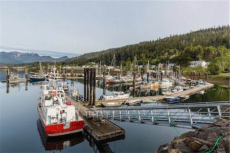 fisch-trawler - Queen Charlotte City Harbor, Bearskin Bay, Haida Gwaii (Queen Charlotte Islands), British Columbia, Canada, North America Stockbilder - Premium RF Lizenzfrei, Bildnummer: 6119-08351188