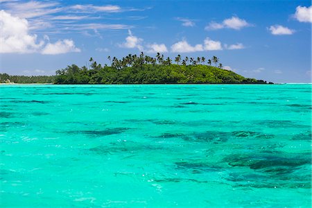 sea island - Motu Taakoka Island in Muri Lagoon, Rarotonga, Cook Islands, South Pacific, Pacific Foto de stock - Sin royalties Premium, Código: 6119-08351120