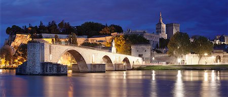 Bridge St. Benezet over Rhone River with Notre Dame des Doms Cathedral and Papal Palace, UNESCO World Heritage Site, Avignon, Vaucluse, Provence, Provence-Alpes-Cote d'Azur, France, Europe Stock Photo - Premium Royalty-Free, Code: 6119-08351206