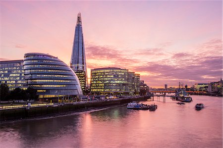 famous architecture europe - River Thames at City Hall, London, England, United Kingdom, Europe Photographie de stock - Premium Libres de Droits, Code: 6119-08568355