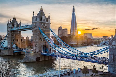 Tower Bridge, River Thames and the Shard in London, England, United Kingdom, Europe Photographie de stock - Premium Libres de Droits, Code: 6119-08518099