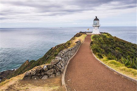promontorio - Cape Reinga Lighthouse (Te Rerenga Wairua Lighthouse), Aupouri Peninsula, Northland, North Island, New Zealand, Pacific Foto de stock - Sin royalties Premium, Código: 6119-08641064