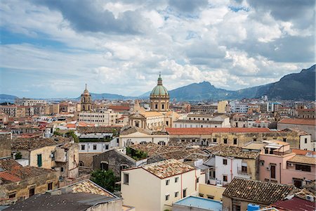 sicily skyline in italy - Cityscape, Palermo, Sicily, Italy, Europe Stock Photo - Premium Royalty-Free, Code: 6119-08641190