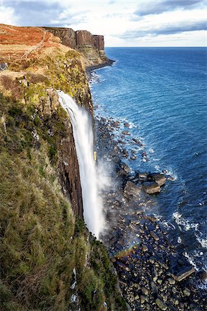 Mealt Falls and Kilt Rock, Isle of Skye, Inner Hebrides, Scotland, United Kingdom, Europe Photographie de stock - Premium Libres de Droits, Code: 6119-08641134