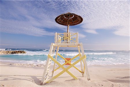 Lifeguard tower, Cabbage Beach, Nassau, New Providence Island, Bahamas, West Indies, Central America Photographie de stock - Premium Libres de Droits, Code: 6119-08740365