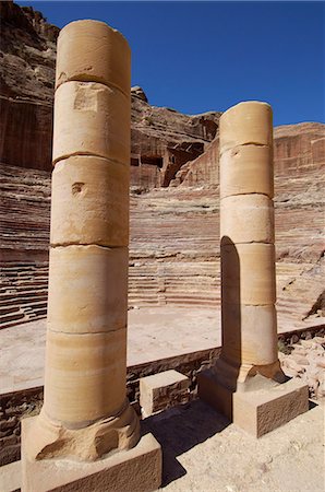 simsearch:6119-08739980,k - Nabatean Theatre, Petra, UNESCO World Heritage Site, Jordan, Middle East Stock Photo - Premium Royalty-Free, Code: 6119-08740468