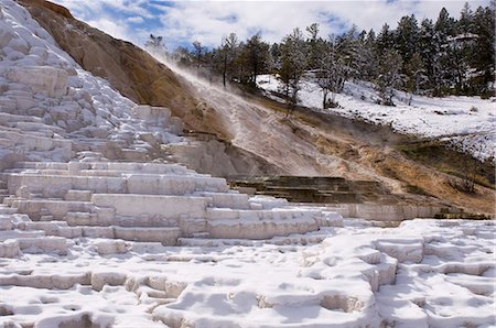 simsearch:6119-08740944,k - Mammoth Hot Springs under snow, Yellowstone National Park, UNESCO World Heritage Site, Wyoming, United States of America, North America Stock Photo - Premium Royalty-Free, Code: 6119-08740547