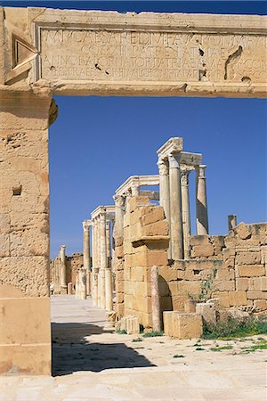 Theatre, archaeological site of Leptis Magna, UNESCO World Heritage Site, Tripolitania, Libya, North Africa, Africa Stock Photo - Premium Royalty-Free, Code: 6119-08740595