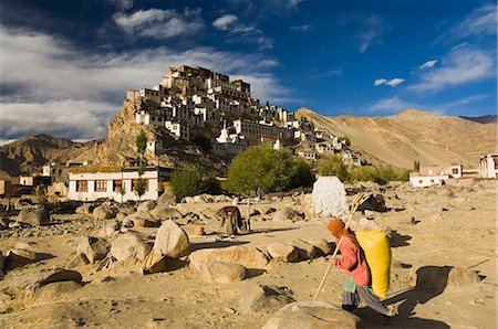 people ladakh - Tikse (Tiksay) gompa (monastery), Tikse (Tiksay), Ladakh, Indian Himalayad, India, Asia Stock Photo - Premium Royalty-Free, Code: 6119-08740909