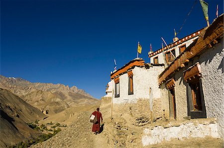 people ladakh - Monk walking past Lamayuru gompa (monastery), Lamayuru, Ladakh, Indian Himalayas, India, Asia Stock Photo - Premium Royalty-Free, Code: 6119-08740918
