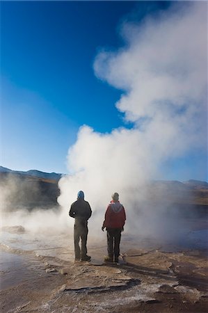 El Tatio Geysers, at 4300m above sea level El Tatio is the world's highest geyser field, the area is ringed by volcanoes and fed by 64 geysers, Atacama Desert, Norte Grande, Chile, South America Photographie de stock - Premium Libres de Droits, Code: 6119-08741680