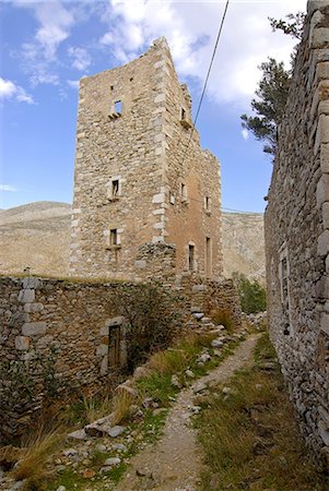 Old fortified village of Vathia, in the Lakonian Mani, Peloponnese, Greece, Europe Stock Photo - Premium Royalty-Free, Code: 6119-08741699