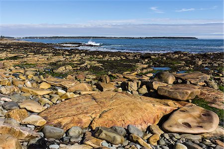 rough sea and nobody - Beach at Seawall, Mount Desert Island, near Arcadia National Park, Maine, New England, United States of America, North America Stock Photo - Premium Royalty-Free, Code: 6119-08797463