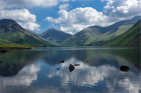 england scenery - Great Gable, Lingmell, and Yewbarrow, Lake Wastwater, Wasdale, Lake District National Park, Cumbria, England, United Kingdom, Europe Stock Photo - Premium Royalty-Free, Code: 6119-08725048