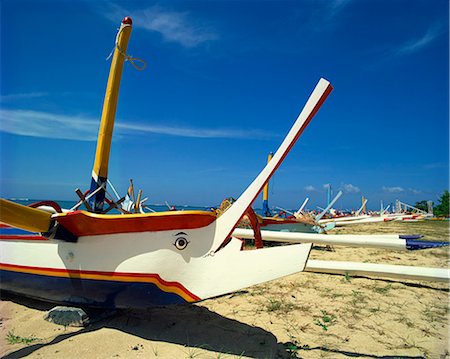 sanur - Prahu boats, Sanur Beach, Bali, Indonesia, Southeast Asia, Asia Foto de stock - Royalty Free Premium, Número: 6119-08739839