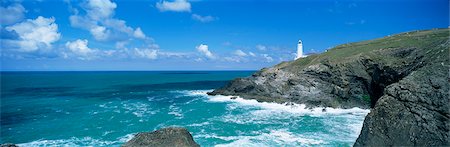 Trevose lighthouse, Trevose Head, north coast, Cornwall, England, United Kingdom, Europe Foto de stock - Royalty Free Premium, Número: 6119-08739975