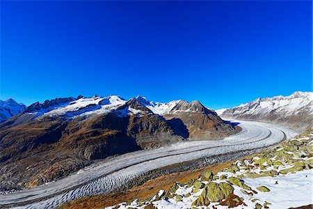 Aletsch glacier, Jungfrau-Aletsch, UNESCO World Heritage Site, Valais, Swiss Alps, Switzerland, Europe Stock Photo - Premium Royalty-Free, Code: 6119-08841208