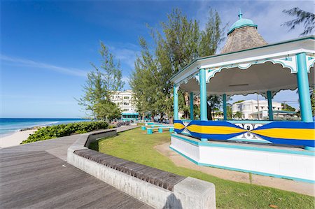 Hastings Bandstand and Beach, Christ Church, Barbados, West Indies, Caribbean, Central America Photographie de stock - Premium Libres de Droits, Code: 6119-08841238