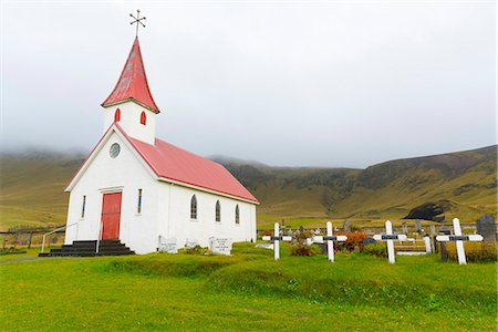 Reynis Church, near Vik, Iceland, Polar Regions Stock Photo - Premium Royalty-Free, Code: 6119-08907752