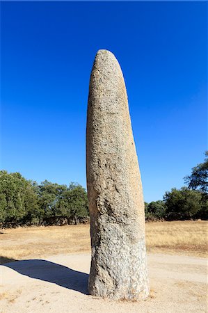 simsearch:400-05724389,k - The 7 metre tall Menhir at Meada, the largest megalithic standing stone in the Iberian peninsula, Alentejo, Portugal, Europe Stock Photo - Premium Royalty-Free, Code: 6119-09054031