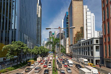 View of business district from Hennessy Road, Wan Chai, Hong Kong, China, Asia Stock Photo - Premium Royalty-Free, Code: 6119-09054229
