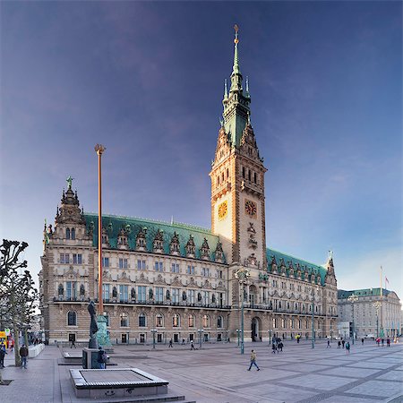 simsearch:6119-09074761,k - Rathaus (city hall) at Rathausmarkt place, Hamburg, Hanseatic City, Germany, Europe Photographie de stock - Premium Libres de Droits, Code: 6119-09073877