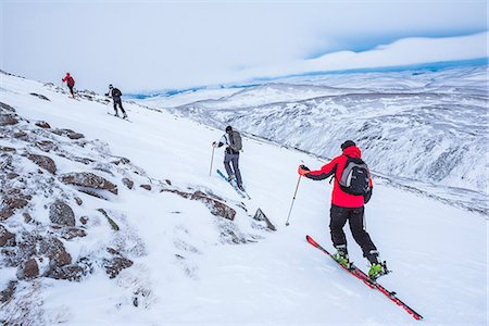 Ski touring at CairnGorm Mountain Ski Resort, Aviemore, Cairngorms National Park, Scotland, United Kingdom, Europe Stock Photo - Premium Royalty-Free, Code: 6119-09073800