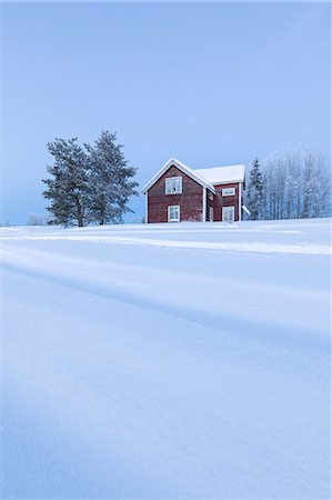 simsearch:6119-08062109,k - Wood house at dusk in the boreal forest (Taiga) covered with snow, Kiruna, Norrbotten County, Lapland, Sweden, Scandinavia, Europe Foto de stock - Sin royalties Premium, Código: 6119-09074213