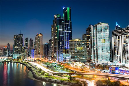 skyline night nobody - The skyline of Panama City at night, Panama City, Panama, Central America Stock Photo - Premium Royalty-Free, Code: 6119-09074330