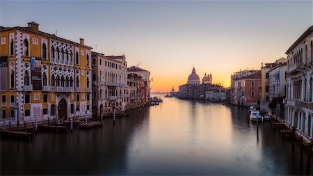 Sunrise at the Grand Canal, Venice, UNESCO World Heritage Site, Veneto, Italy, Europe Stock Photo - Premium Royalty-Free, Code: 6119-09074433