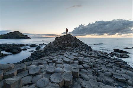 Giants Causeway at sunset, UNESCO World Heritage Site, County Antrim, Ulster, Northern Ireland, United Kingdom, Europe Stock Photo - Premium Royalty-Free, Code: 6119-09074560